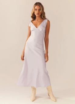 Hot Sale ⭐ Peppermayo Exclusive - Loren Satin Midi 👗 Dress - Lilac Love 🌟