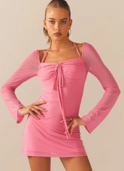 Best Pirce ๐ฅ Peppermayo Exclusive - Make A Move Mesh Mini ๐ Dress - Amplify Pink ๐งจ