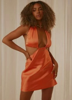 Wholesale 🥰 Peppermayo - Above It All Mini 👗 Dress - Orange ⌛