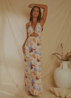 Budget 🛒 Peppermayo Exclusive - Italian Love Maxi 👗 Dress - Abstract Resort 🔔