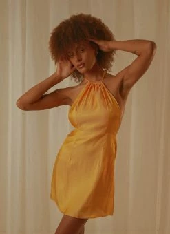 Discount 🌟 Peppermayo Exclusive - Love Lessons Mini 👗 Dress - Mango Shimmer 🌟