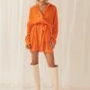 Best deal 🧨 Peppermayo Exclusive - Soho Chic 👕 Shirt Plisse 👗 Dress - Tangerine ⭐
