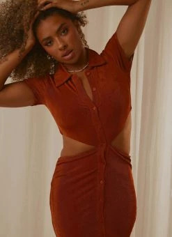 Best deal 🧨 Peppermayo - Rodeo Drive Midi 👗 Dress - Choc Brown 🔥