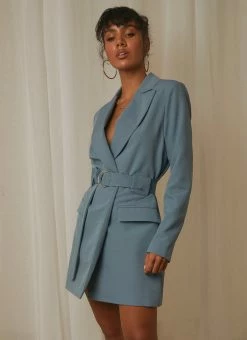 Discount ๐ 4th & Reckless 4th & Reckless - Felix Blazer ๐ Dress - Dusty Blue ๐ฅฐ