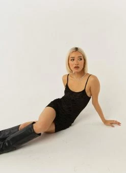 Outlet 👏 Peppermayo Exclusive - Change Your Life Mini 👗 Dress - Burnout Black 🔥