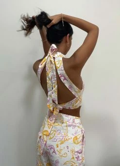 Promo 🧨 Peppermayo X Rikki Day - Fresco Linen Halter Top - Oceanus 🛒