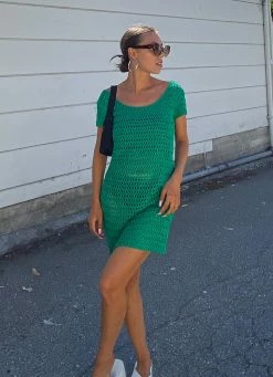 Best reviews of ⭐ Riley Hubatka X Peppermayo - Glimpses Crochet Mini 👗 Dress - Green 🎉