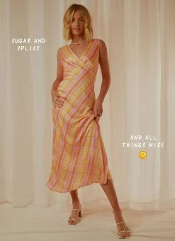 Buy 👍 Peppermayo Exclusive - Loren Maxi 👗 Dress - Splice Check ❤️