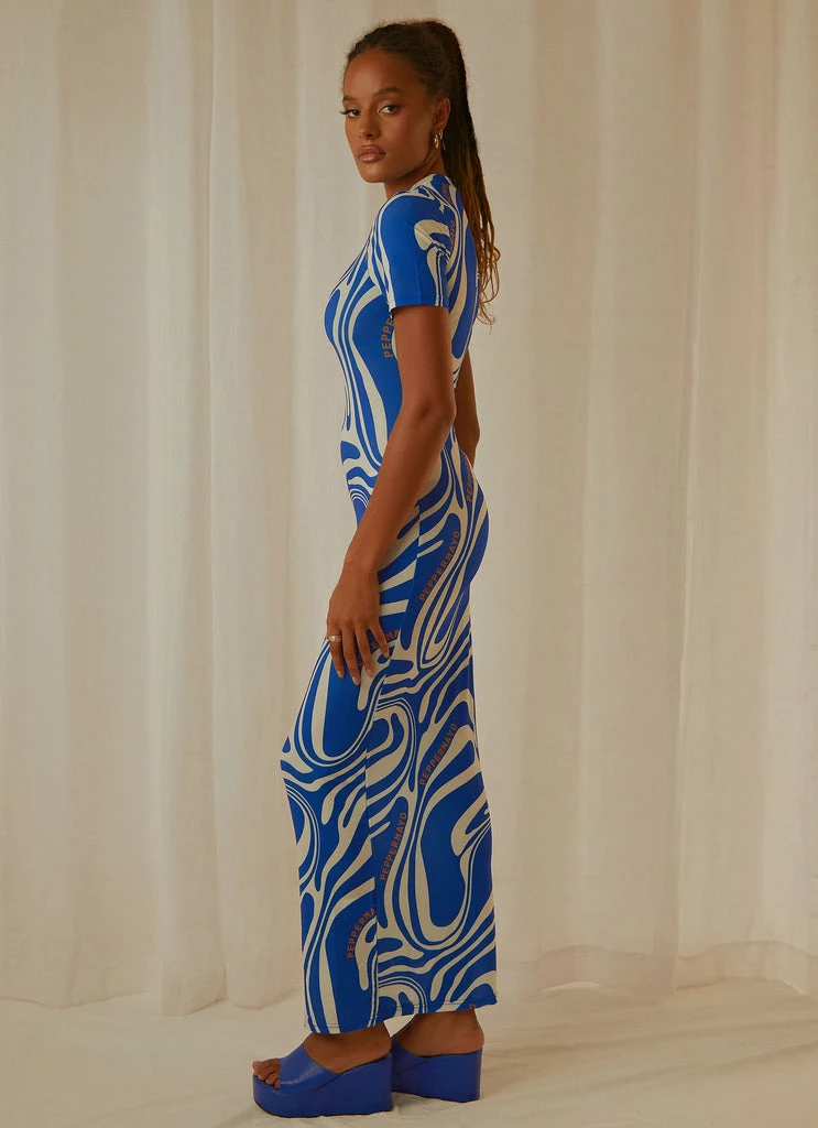 Best deal ๐ Peppermayo Exclusive - Into The City Mesh Maxi ๐ Dress - Cobalt Marble ๐งจ - Image 5