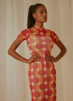 Wholesale ⭐ Peppermayo Exclusive - Remix Mesh Maxi 👗 Dress - Sunset Geo 🤩