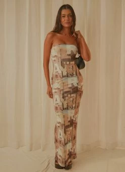 Cheap 🥰 Peppermayo Exclusive - Good Without You Maxi 👗 Dress - Neutral Film Graphic ✔️