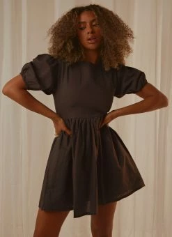 Wholesale 👏 Nude Lucy - Nima Linen Mini 👗 Dress - Coal ⭐