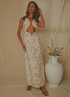 Best Pirce 🛒 Peppermayo Exclusive - Verve Linen Midi 👗 Dress - Safari 🛒