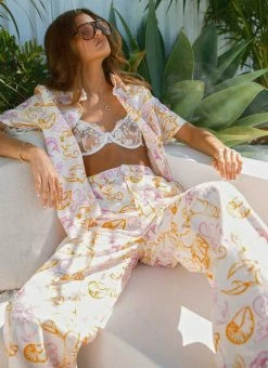 Cheap 😉 Peppermayo X Rikki Day - Sicilian Linen Pants - Oceanus 👍