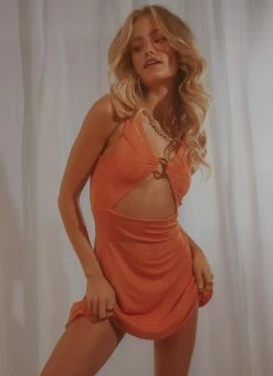 Cheapest 🧨 Peppermayo Exclusive - Forever Disco Mini 👗 Dress - Orange ❤️