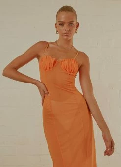 Best reviews of ❤️ Peppermayo Exclusive - California Honey Sheer Maxi 👗 Dress - Tangerine 😍