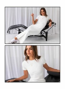 Discount ❤️ Peppermayo Exclusive - Being Organic Cotton Rib Tee Maxi 👗 Dress - Ivory 🌟